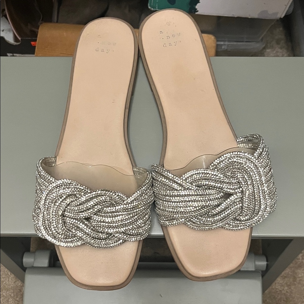 A New Day Metallic Women's Slide Sandals